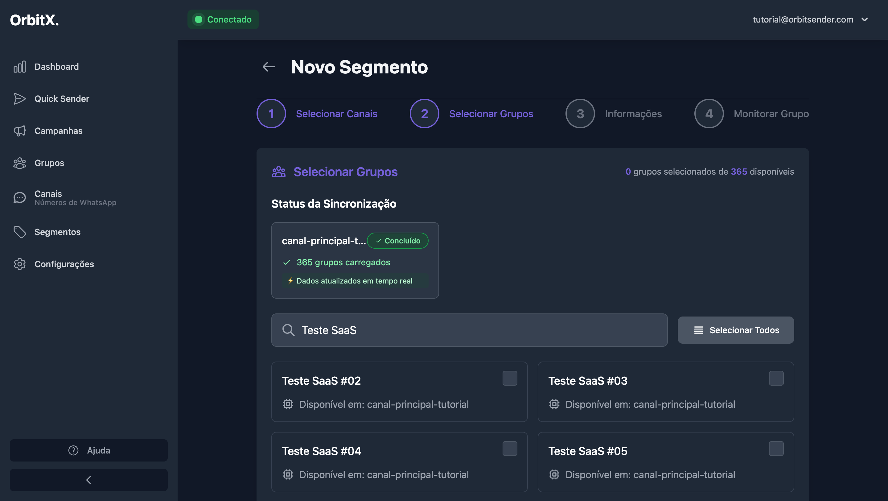 Campo de busca para filtrar grupos